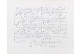 Manfred Mohr, »P-055, Random Circuit«, 1970, Tusche auf Papier, Plotterzeichnung, 80 x 105 cm, ZKM | Zentrum für Kunst und Medien Karlsruhe.